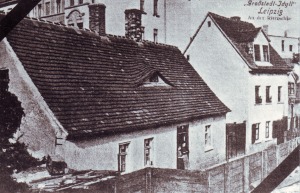 Postkarten-Bild von der Straße "An der Rietzschke" um 1900