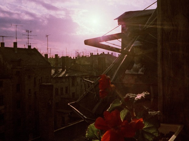 L.-Neustdt, herbstlicher Blick aus dem Küchenfenster in der Schulze-Delitzsch-Straße, Oktober 1984