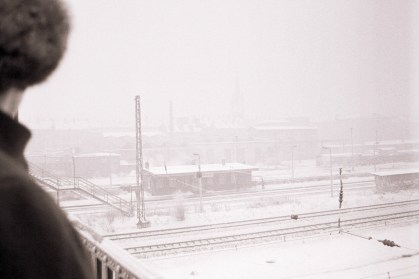 Blick von der Hermann-Liebmann-Brücke auf L.-Neustadt, Januar 1985