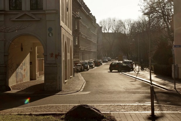L-Neustadt-Neuschönefeld, Blick vom Rabet zur Elsastraße, Februar 2015