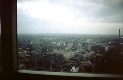 Leipzig, Blick vom Uni-Riesen Richtung NW, im Oktober 1974