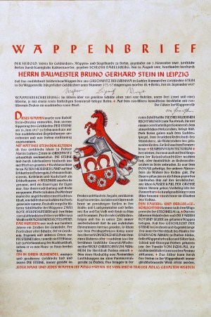 Wappenbrie meines Großvaters Gerhard Stein aus dem Jahr 1937